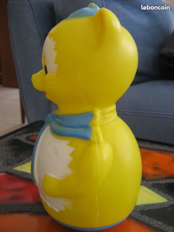 Culbuto Vintage Educo - Chat Made In France - Années 70/80 ? - Hauteur 20 Cm