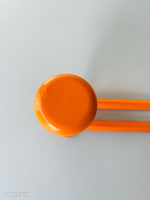 Porte Manteau 3 Patères Métal Orange Vintage Années 70 France (image 13)