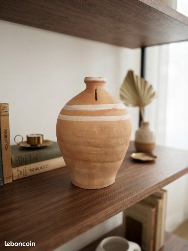 Tirelire marocaine en terre cuite-pièce unique 23 cm (image 4)