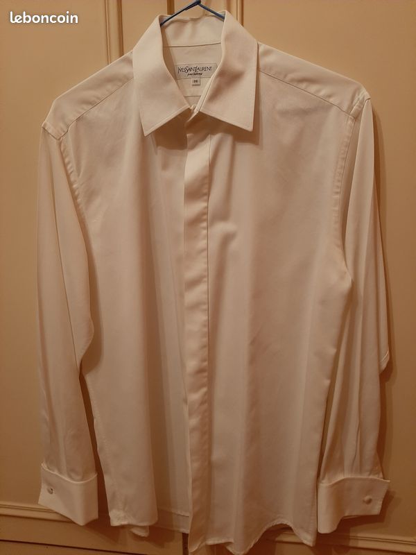 Chemise blanche taille 39authentique coton Yves Saint Laurent YSL St Laurent boutons manchette (image 1)