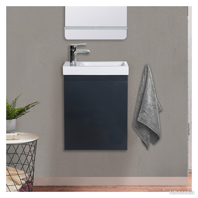 Meuble Lave-Mains Gris - Rangements - Design Moderne (image 2)