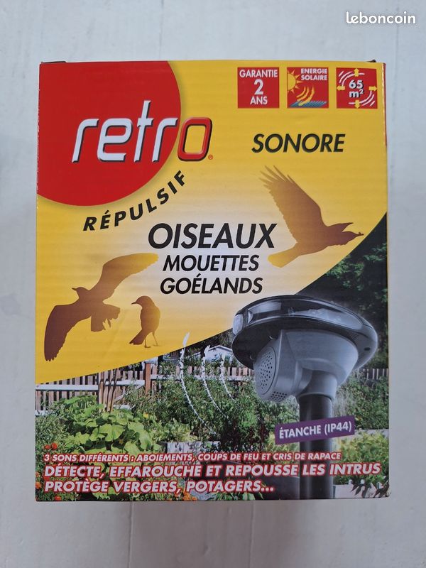 Retro répulsif sonore oiseaux - mouettes - goelands