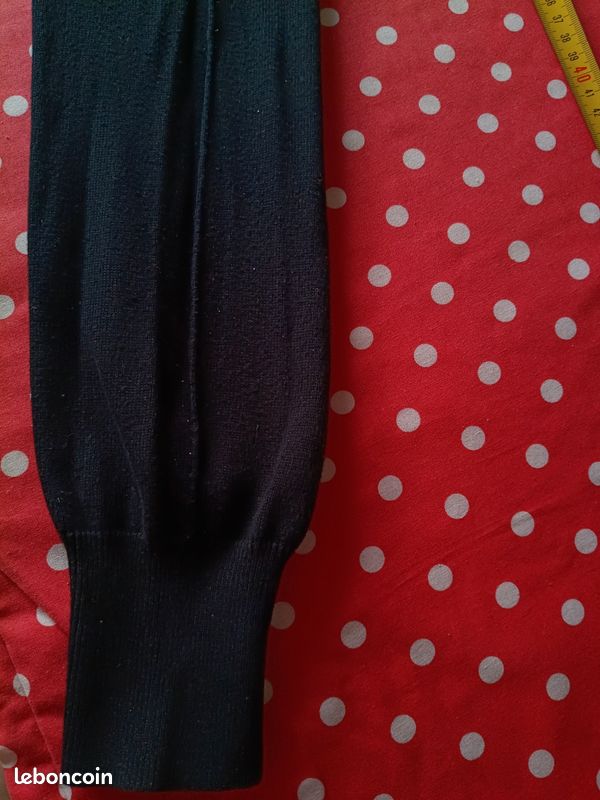 Pull col camionneur noir Mugler Men Thierry Mugler 100 % coton très bon état taille L (image 10)