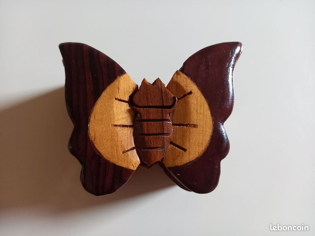 Boite puzzle en bois forme animal papillon pour secrets / bijoux enfants femmes hommes (image 2)