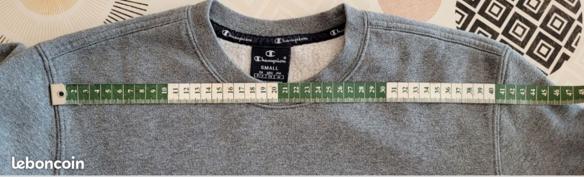 Champion Sweat Hoodie crewneck TS/TFr36- Gris Chiné-Logo Noir Devant-Coupe Comfort Fit (image 9)