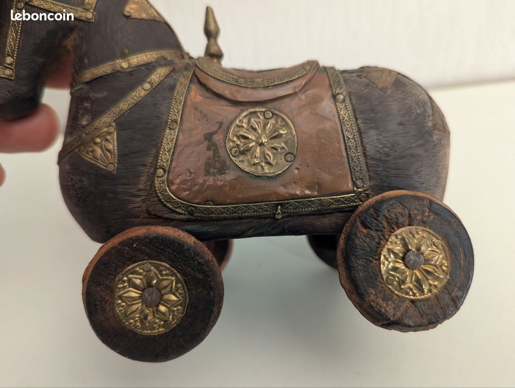 cheval en bois ancien/jouet/inde/rajasthan/18ème/wooden