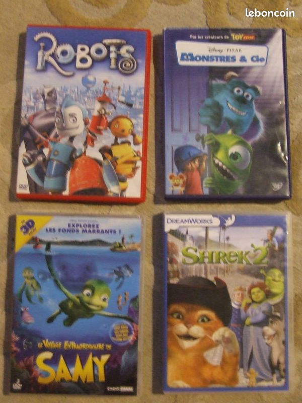 Dvd disney pixar monstres & co / robots / samy / shrek 2 (image 1)