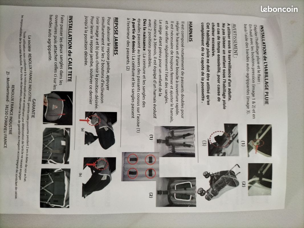 Accessoires poussette renolux housse (image 2)