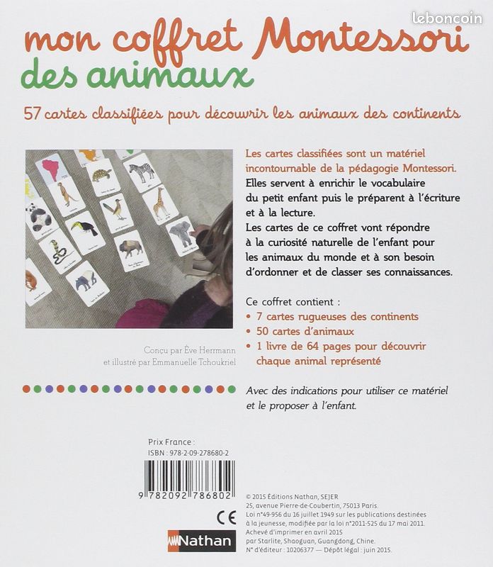 Mon coffret Montessori des animaux NATHAN NEUF (image 3)