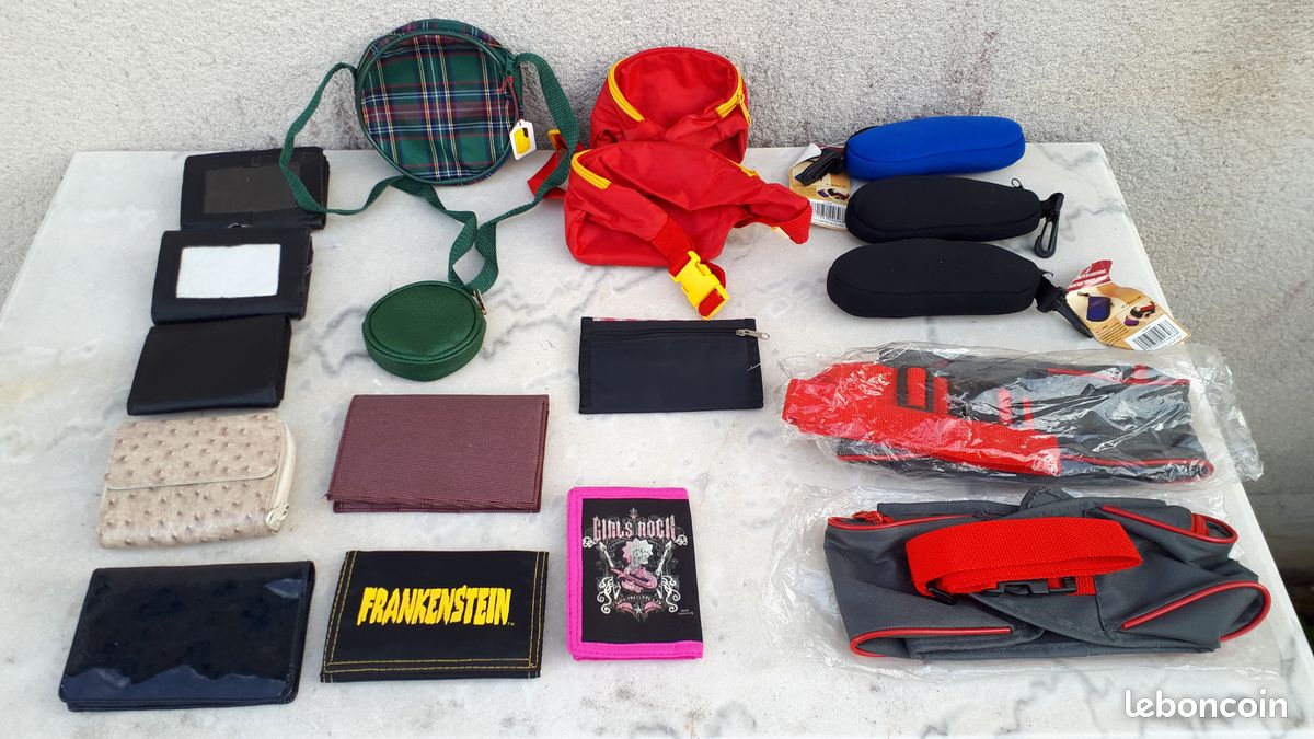 21 Porte-monnaies ( lot ), portefeuilles, sac banane, étuis lunettes.... Neufs (image 3)
