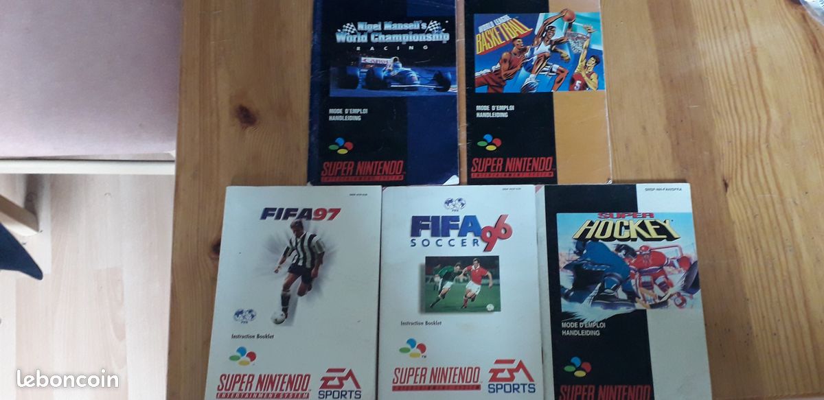 Lot de 5 notices super nes (image 1)