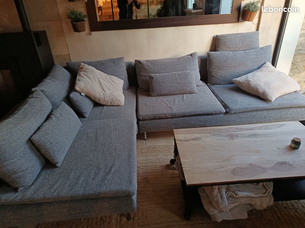 Vends canapé propre méridienne 240 euros frigo avec parti congélateur pe servi 250 euros table salon 250 eurosi (image 1)