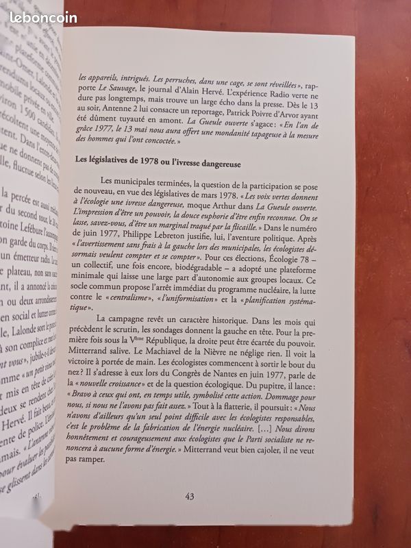 Une Histoire De L'écologie Politique - De René Dumont À Nicolas Hulot Arthur Nazaret 9782354611583 (image 4)