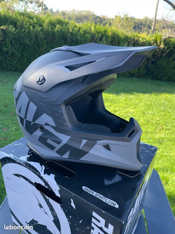 Casque Cross Raven (S) + Masque Raven Équipement moto