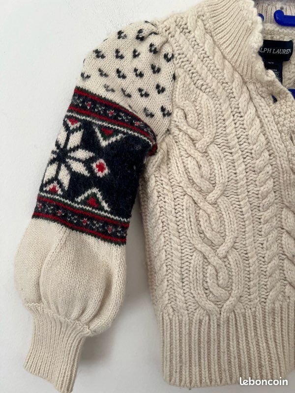Pull Irlandais Vintage En Pure Laine - Taille L, Couleur Crème, Fait Main, Col Roulé