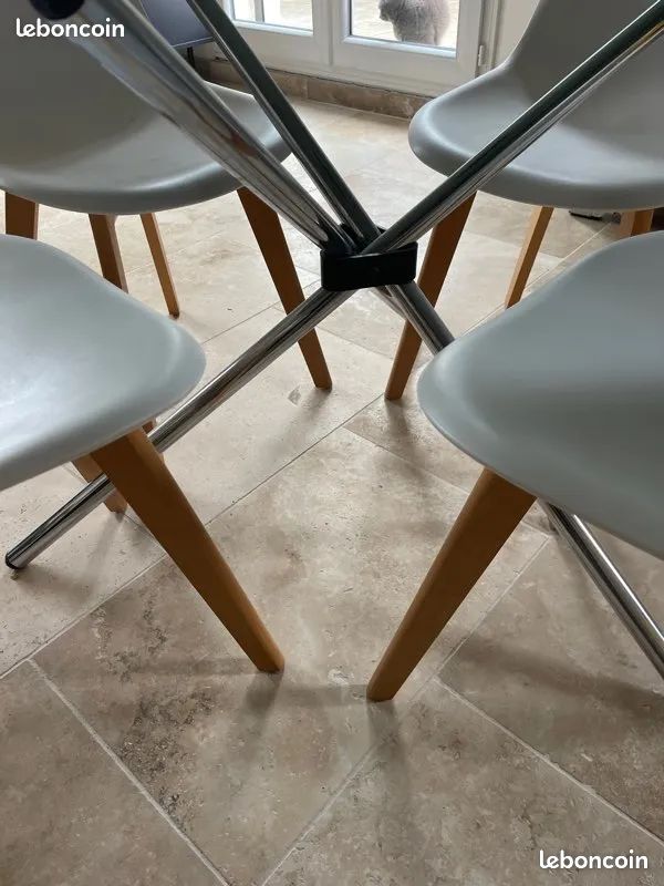 Table de salle à manger , verre & fer (image 3)