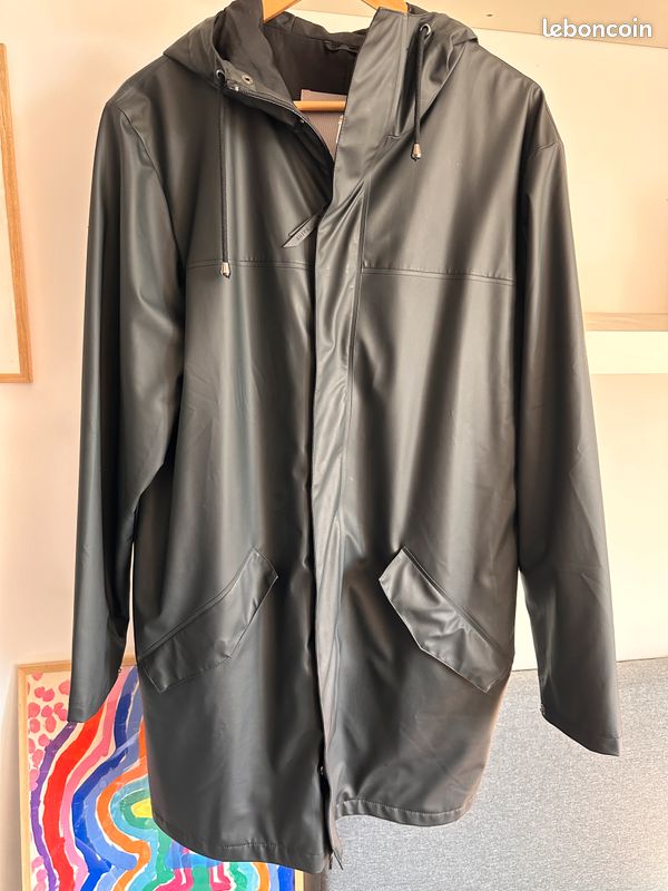 Veste longue RAINS noire excellent état (image 1)