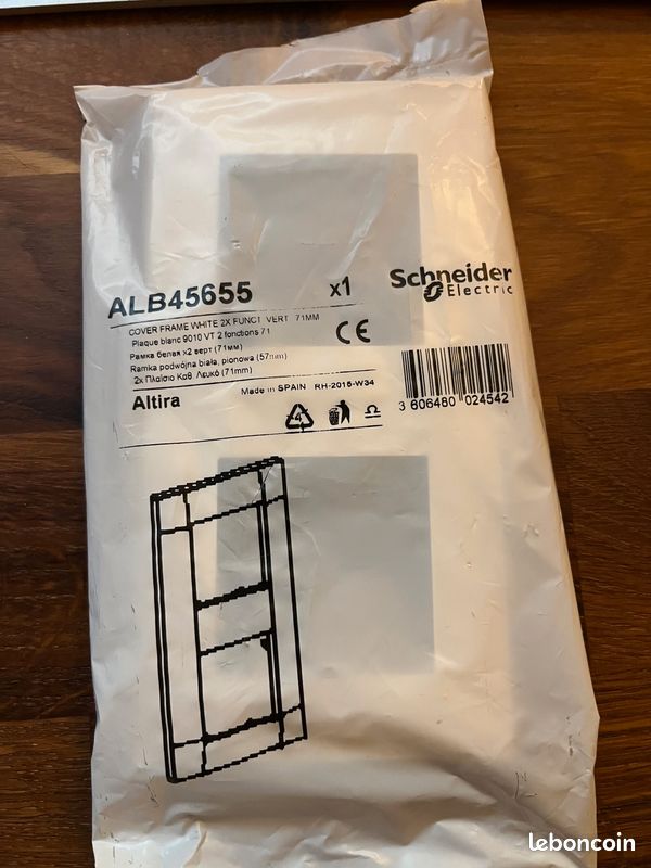 Plaque Double Blanche Schneider ALTIRA - 2 Postes, 71mm - Pour Installation électrique