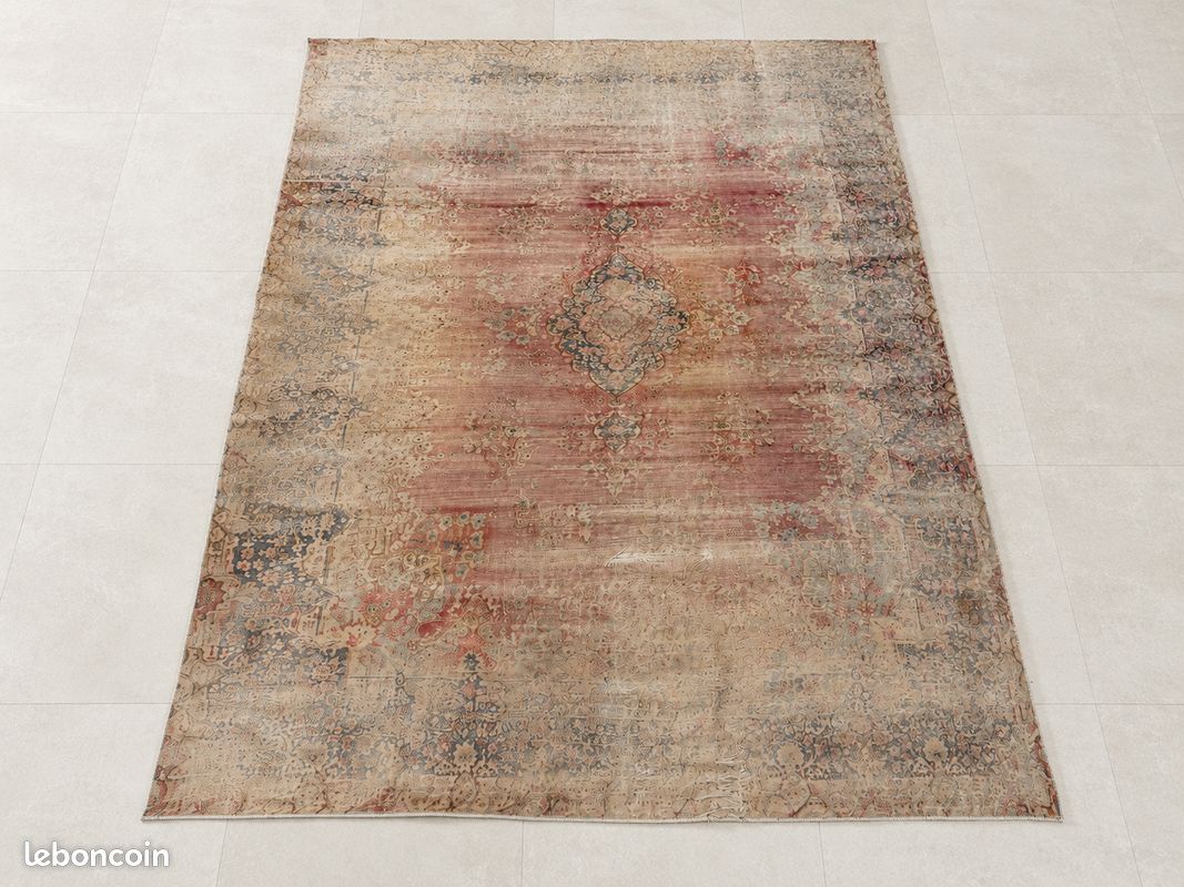 Grand tapis ancien style persan 495 x 292 cm – très patiné (image 1)