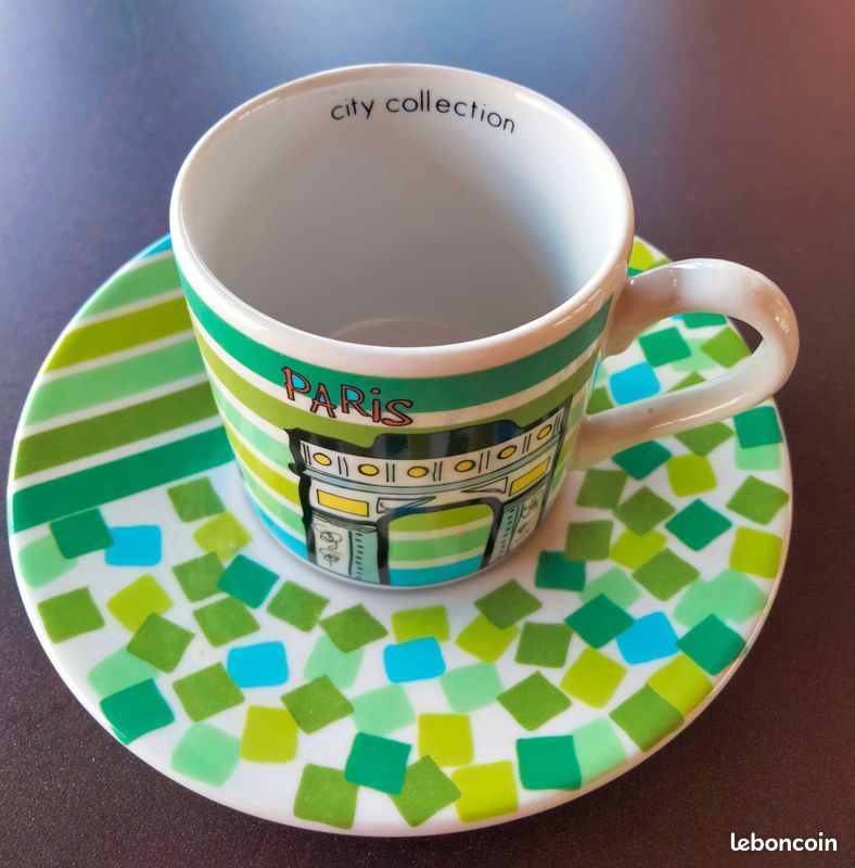 Tasses à Thé Tognana Urban Pastel - Avec Soucoupe - Céramique élégante Pour Salon Ou Bureau - Lot Couleur Pastel