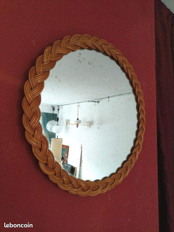 Miroir rotin vintage (image 2)