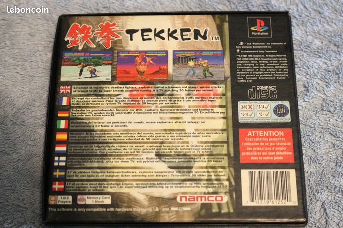 Tekken Sur PS1 – Première édition Boîte Cartonnée, Complet Et Très Bon état