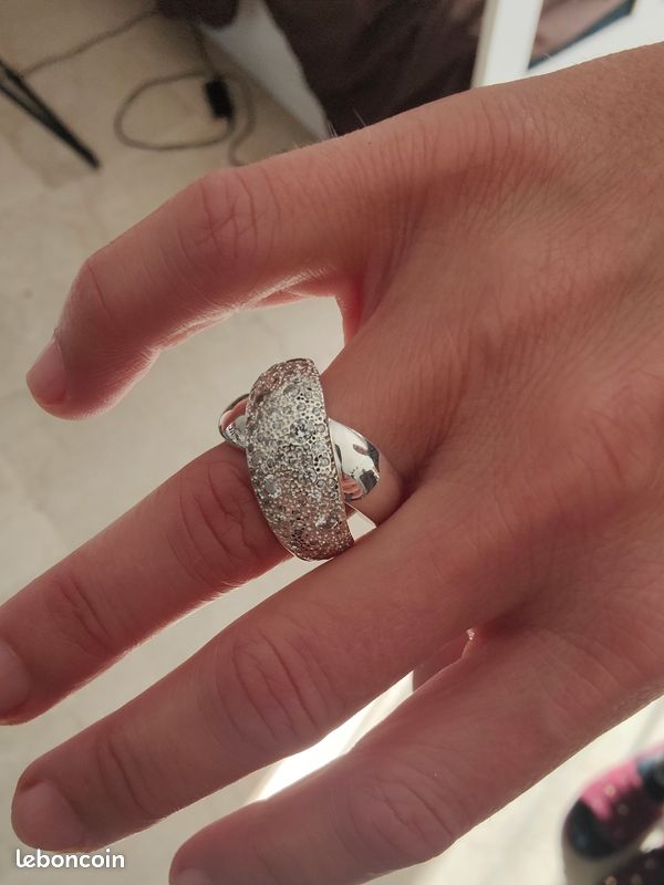 Bague En Argent 925 "Clio Blue" - Taille 53 - Poids 12,21 G - Bijou Occasion Argenté