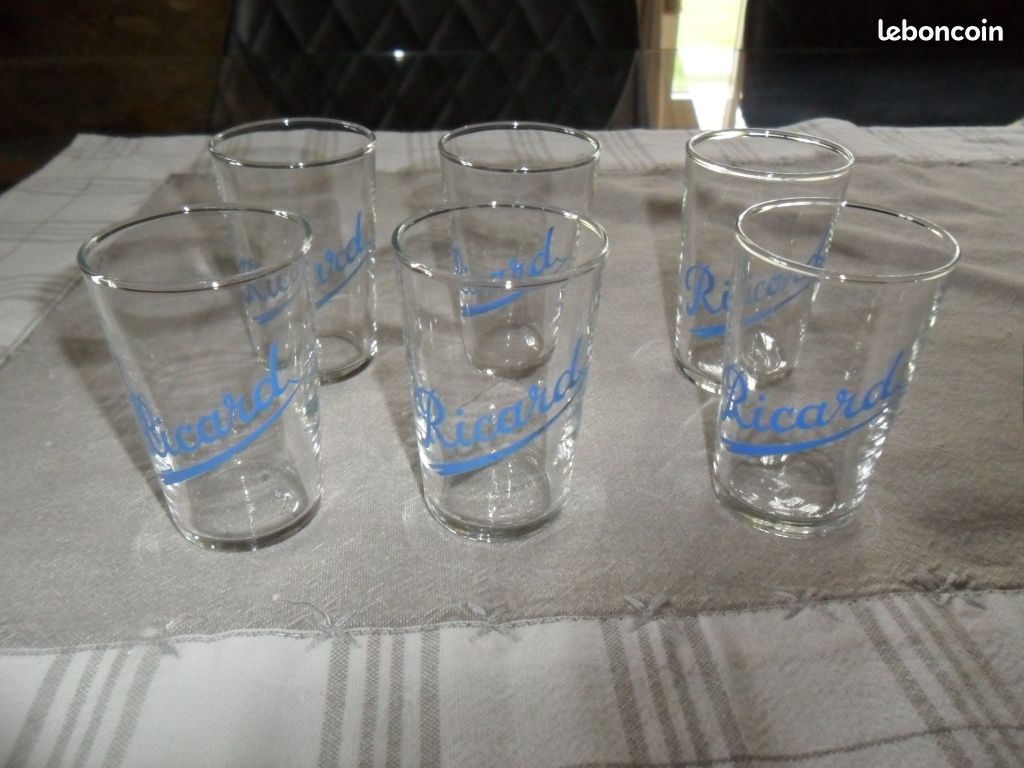 Lot de 6 mini verres RICARD bleu ciel (image 5)