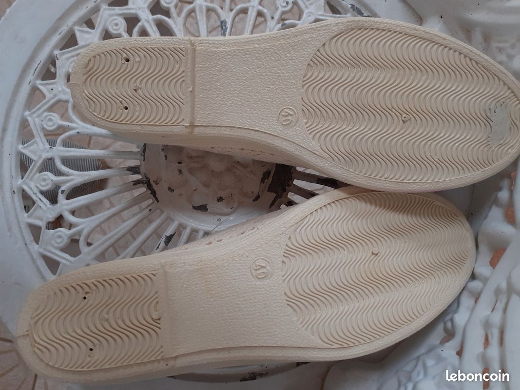 Chaussure femme toile crème P 40 (image 4)