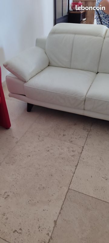 Canapé cuir blanc (image 11)