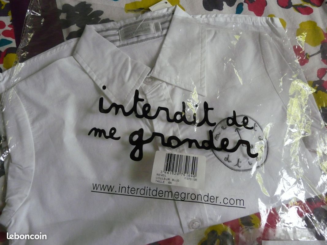 Chemise interdit de me gronder 6 ans (image 1)