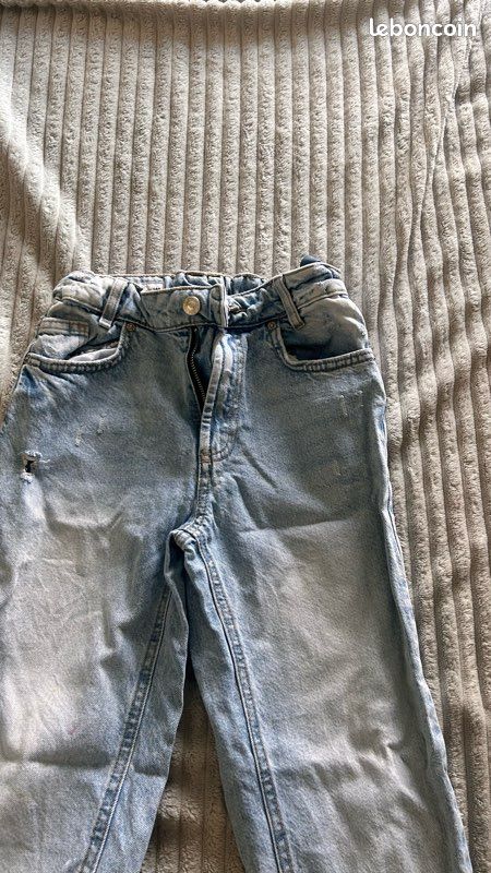 Jean Denim Clair Coupe "Dad/Mom" Vintage pour Enfant - Pointure 10ans (image 3)
