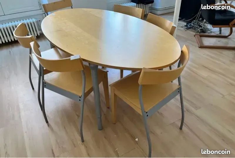 Table ovale et 6 chaises IKEA Nordisk vintage