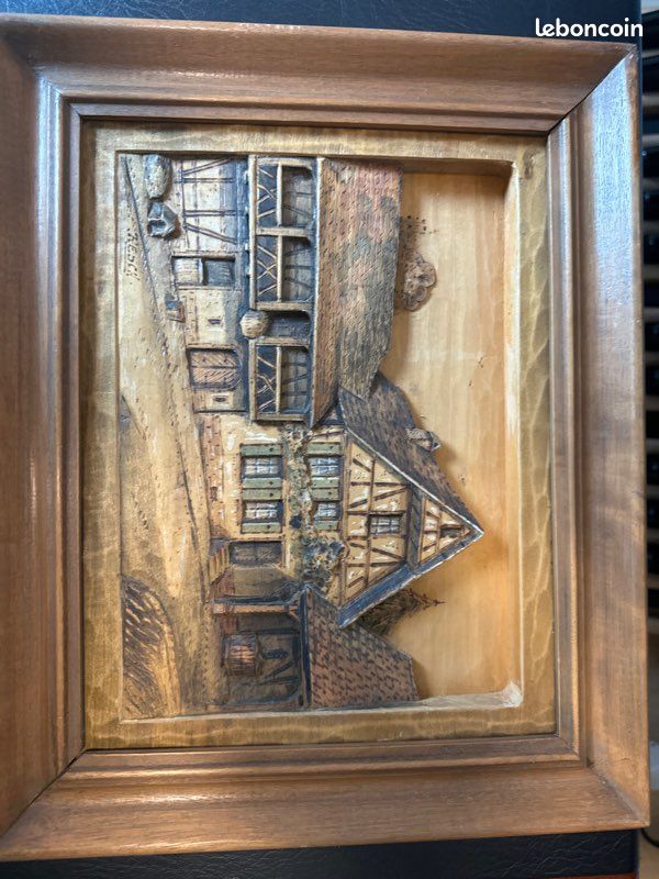 Tableau en bois sculpté et peint en relief signé F. NERNY (D'occasion) à Morges pour CHF 10 – avec livraison | Acheter sur