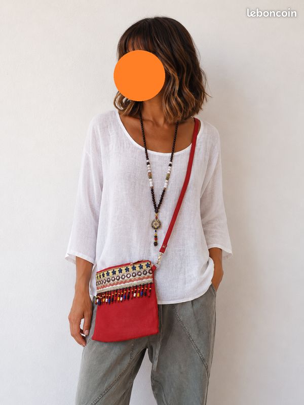 🧡Joli sac rouge à pampilles (image 1)