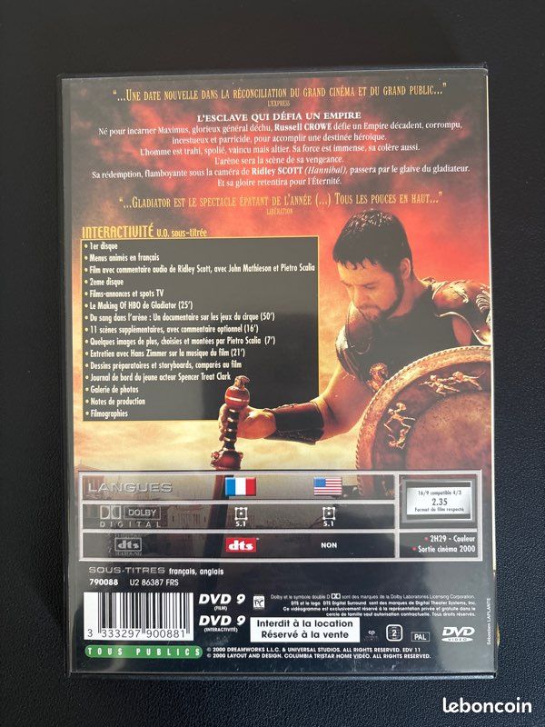 DVD, Gladiator, de Ridley Scott (image 2)