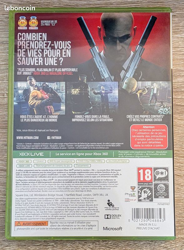 Jeu Hitman Absolution Xbox 360 - PAL FR - Occasion Bon état