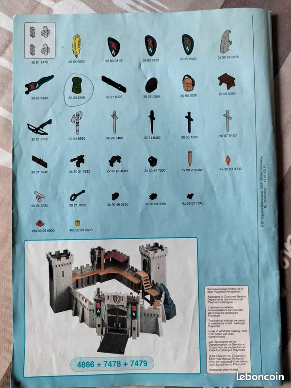 Pièce Playmobil Château Moyen-Âge - Angle De Ronde - Occasion