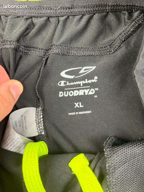 Champion short de sport avec poches noir duodry + homme taille XL running training #U2403 (image 4)