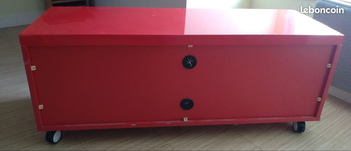 Meuble télévision rouge (image 1)