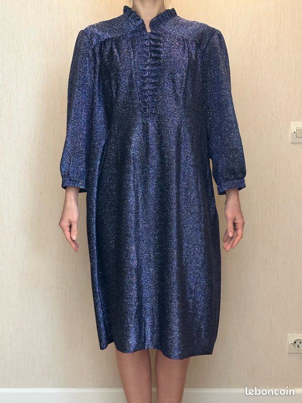 Robe Femme French Connection Taille 8 - Style Tunique, Multicolore, Manches 3/4, Longueur Mini