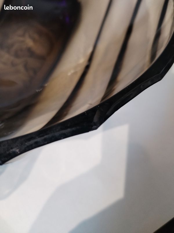 Ensemble d'une coupe et de six coupelles en verre fumé - Art Deco (image 4)