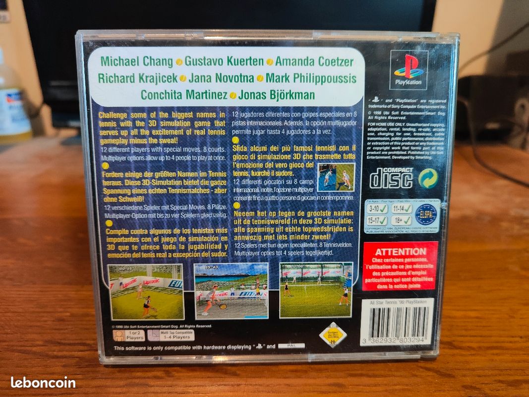 Fiche du jeu Tennis sur Sony Playstation - Le Musee des Jeux Video
