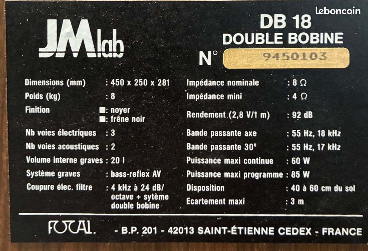 Chaine Hi-Fi vintage Denon 2 éléments + 2 enceintes JMlab (image 12)