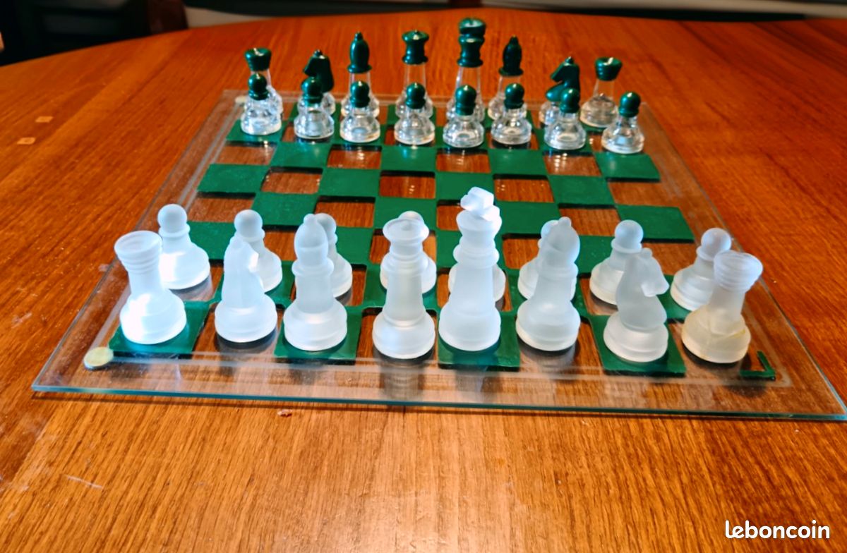 Jeu d'échecs en verre de luxe, 25 Cm X 25 Cm, , je... - Grandado