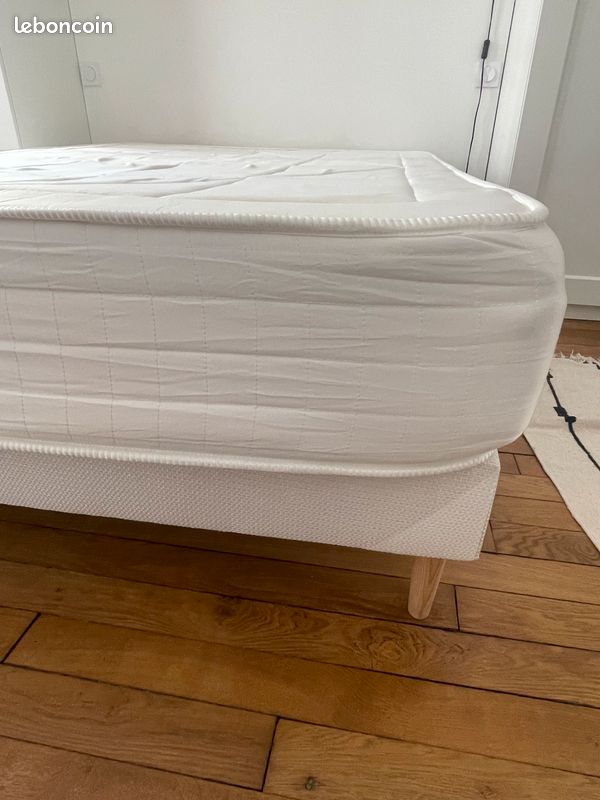 Pack lit complet 140x190 cm - Matelas + Sommier Blanc / Royal Palace Bedding (image 4)
