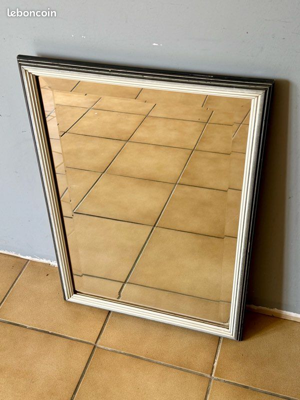 Miroir moderne cadre bois argenté FAB95190 (image 1)