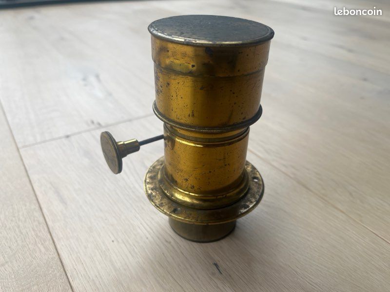 Objectif Ancien Laiton - 160mm F/8 - Obturateur Guillotine - Pièce De Collection