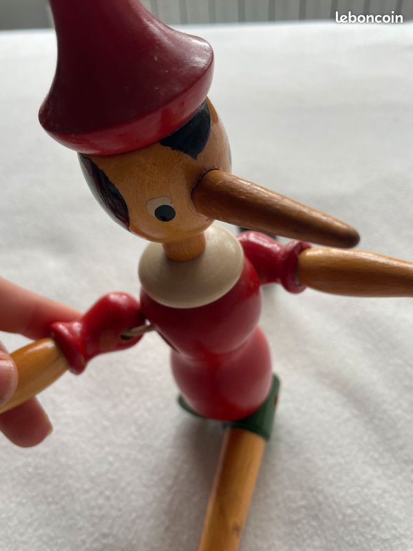 Pinocchio Jouet Mécanique à Cymbales – Vintage Japon, 30 Cm, Métal Et Tissu, Fonctionne