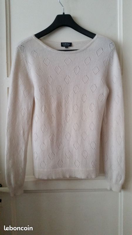Gilet Caroll Manches Courtes Blanc - Taille 42, Occasion En Très Bon état